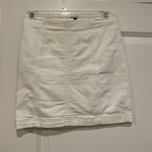 White Free People Jean Skirt